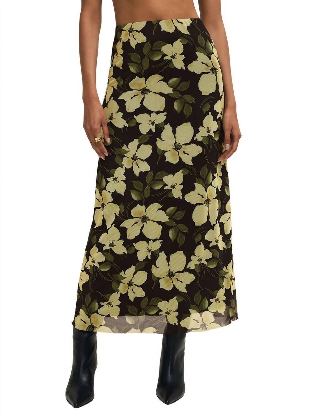 NEW Z SUPPLY eda ren floral mesh midi skirt in sunnyside